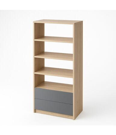 Regał z szufladami na dole